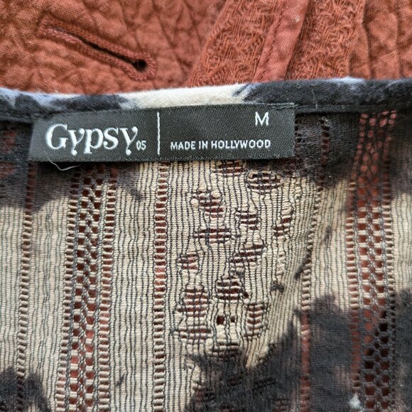 Gypsy Tie-dye and Lace Open Front Shirt - Medium - Picture 4 of 4